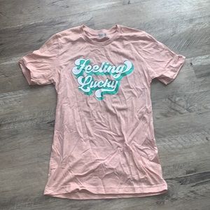 NEW Canvas Graphic Tee Feeling Lucky by Uptown Peach Boutique Small